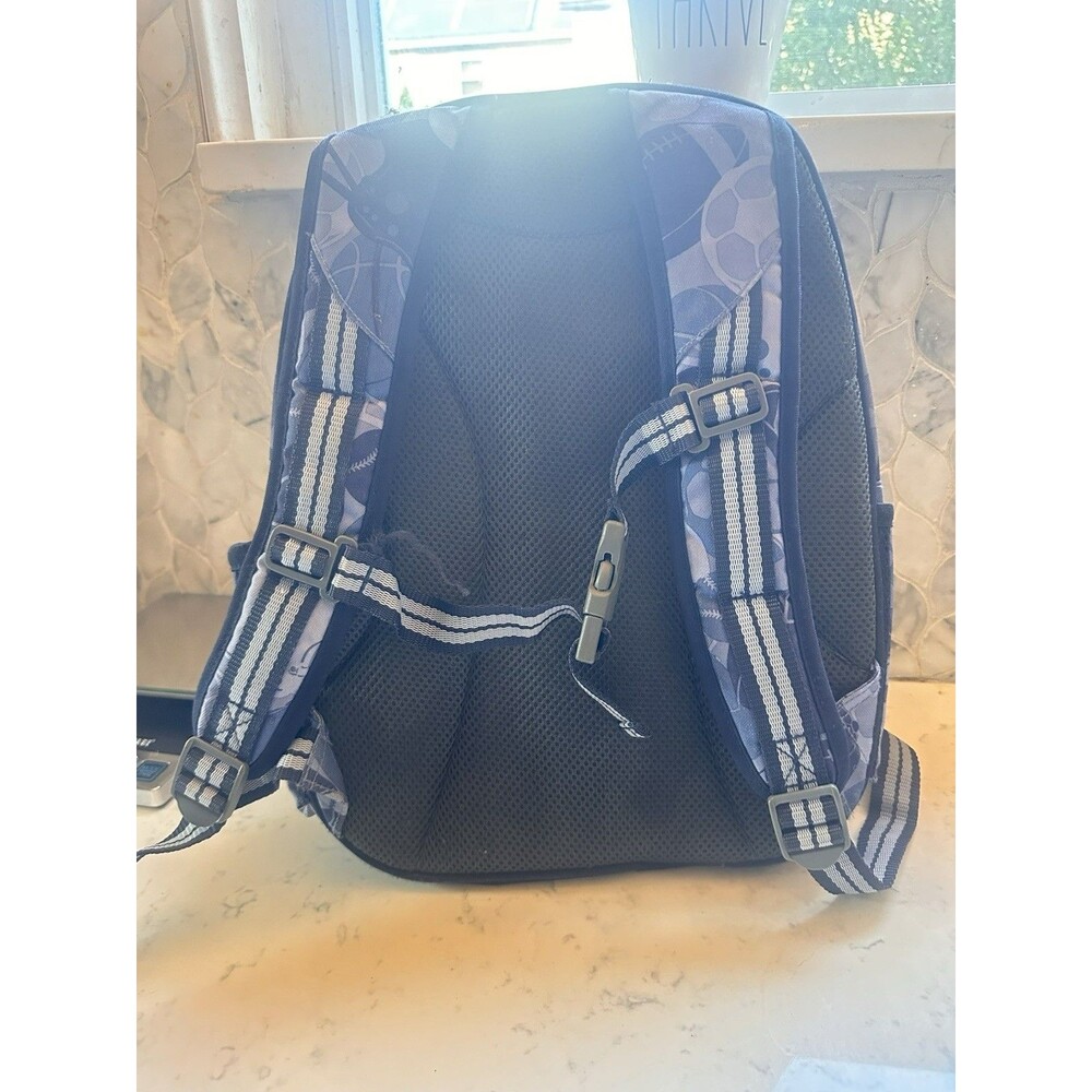 Pottery Barn Kids Mackenzie Backpack Blue Grey Sports Camo Adjustable School Bag - Picture 6 of 9